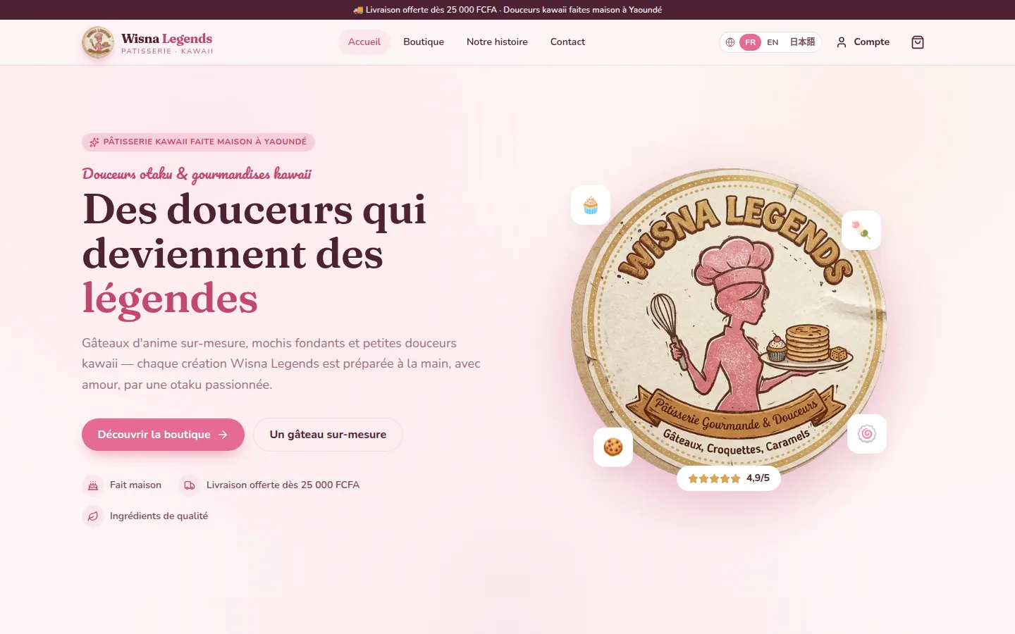 Wisna Legends shop home page